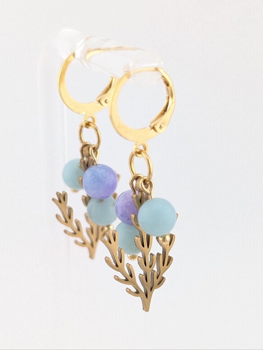 Beachy Quartz Gold Plated Gemstone Earrings